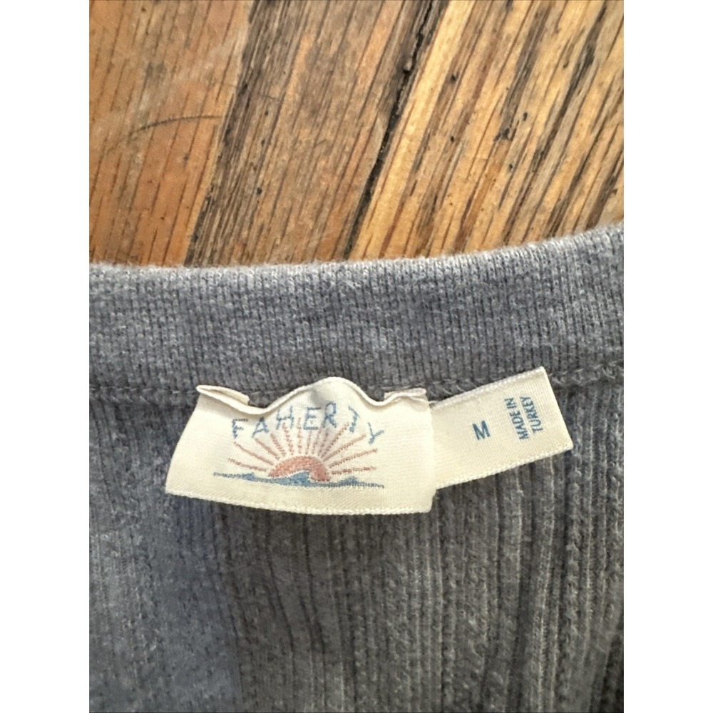 Faherty Tank Top Womens Gray Sz M Tight Knit Ribbed Everyday Casual Outdoor - Picture 2 of 10
